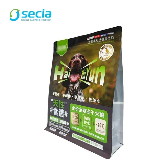 High Barrier Flat Bottom Pet Food Packaging Bags for Premium Dog & Cat Food